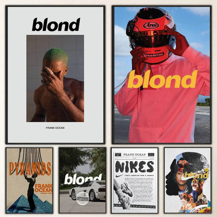 1pc A-Frank Ocean Blond Poster Self-adhesive Art Waterproof Paper Sticker Coffee House Bar Room Wall Decor