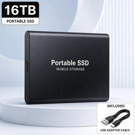 1TB External Hard Drive Portable SSD USB 3.1 Type-C Fast Transfer Shockproof for Laptop Mac PC Home Office Use