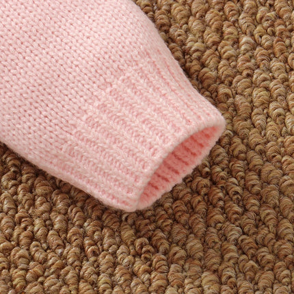 Pink Baby Girls Rompers Clothes 0-9m Cute Goose Knitted Newborn Infant Long Sleeve Jumpsuits One Pieces Toddler Overalls Outfits