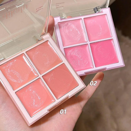 Multi-Purpose Creamy Blush Waterproof Moisturizing Highlighter Mud Cream Cheek Eyes Watery Peach Rouge Contour Tint Cosmetics