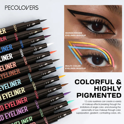 1PC Matte Waterproof Liquid Eyeliner - Green/Blue/Red/Purple, Quick Drying, Gentle Texture, Long-lasting, Fine Tip, Waterproof