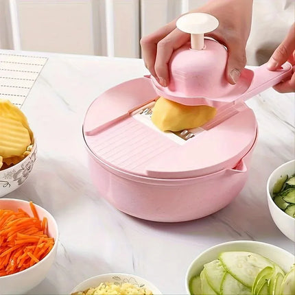 9-In-1 Multifunctional Vegetable Chopper Radish Carrot And Potato Chopper Manual Shredding And Slicing Machine  Kitchen Tool