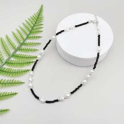 Silver Beads Pearl Women Necklace Fashion New Korean Sweet Colorful Female Neck Jewelry Gift Drop Shipping Wholesale Accessories
