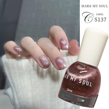 S137 Brilliant 10ml No  Bake Cat Eye Nail Polish quick  drying long  lasting non  peelable oily with fragrance