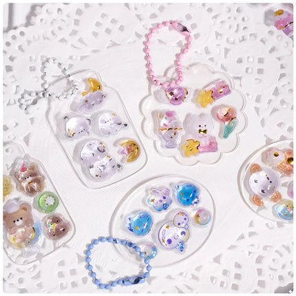 Cartoon Japanese 3D Crystal Relief Stickers Fashion Girls DIY Phone Water Cup Decoration Stickers Kid Festival Gift Stickers