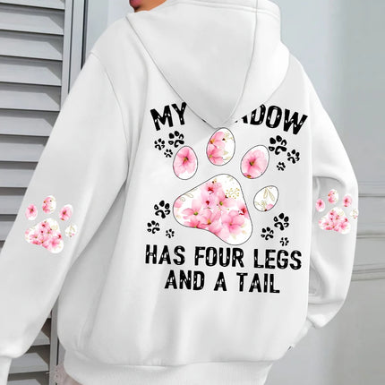 Autumn Womens Hoodies Cute Cat Paw Printing Sweatshirts Warm Fleece Soft Comfortable Pullovers Fashion Loose Female Clothing