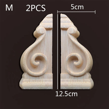 Applique for Furniture In Wood Figurines Moulding Decal Carved Wedding Decoration Maison Accessories Stair Decoration Wood Onlay
