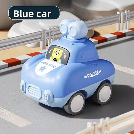 Children's Push-Type Car, Inertia Pull-Back Car for Boys and Girls 1-3 Years Old, Cartoon Toy Car Birthday Gift