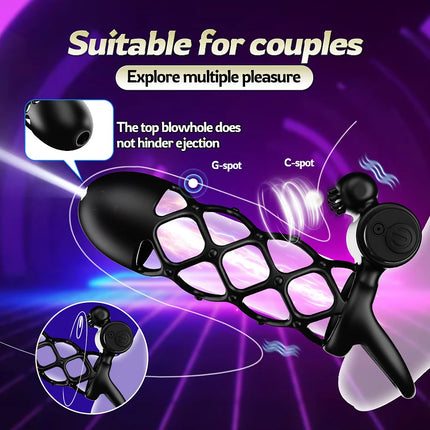 Bluetooth Penis Vibrator for Men Masturbator Sex Machine Penis Delay Trainer Cock Ring Glans Massager Male Adult Sex Toys