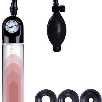 Penis Extender Enlarger Manual Vacuum Pump With Pressure Gauge  Cock Exercises Training Device Stronger Bigger Ejaculation 18+
