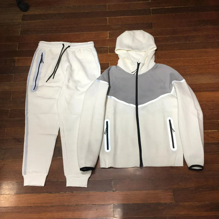 Men Knit Zip Hoodie Pants Set Sports - Windproof Cotton Casual / Ensemble Homme Hoodie Zip Pantalon - Coupe-Vent Coton