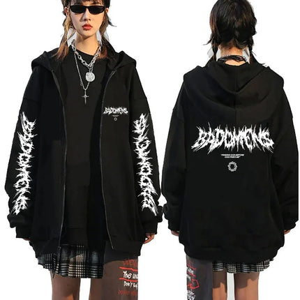 Bad Omens Band Finding God Before God Finds Me Graphic Zipper Hoodie Men Y2k Jacket Men's Vintage Rock Gothic Zip Up Sweatshirt