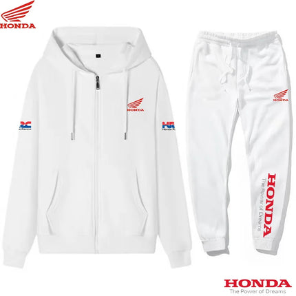 Honda men's autumn and winter new hoodie paired with loose sports pants set, casual sports style, suitable for fitness wear