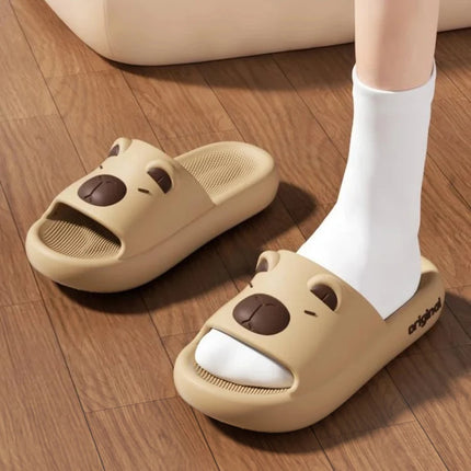 Capybara Cute Cartoon Slippers Sweet Indoor Outdoor Antislip Slides Thick Soft EVA Soles Kawaii Shoes