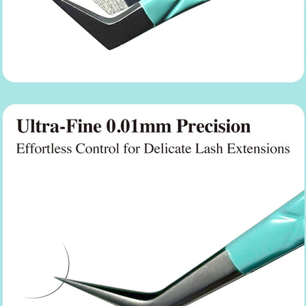 DIYDAY Anti-Slip Tweezers, High-Density Fiber Tip for Eyelash Extensions & Eyebrow, Professional Precision Beauty Tools