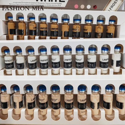 Korea 10 vials 5ml BB Cream Glow Ampoule Essence Kit Semi-permanent Niacinamide Whitening Foundation Concealer Cream Skin Care