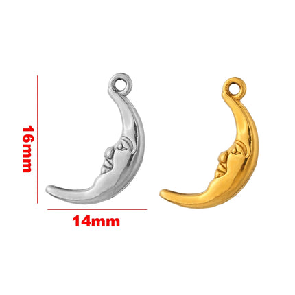 5pcs Creative Stainless Steel Moon Wine Cup Flower Spoon Fork Cat Bear Animals Small Pendants Charms for Jewelry Making Supplies