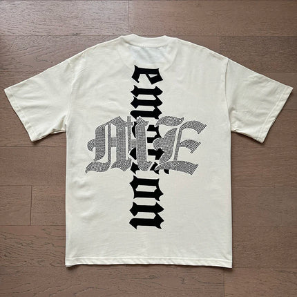 Fashion Brand MIXED EMOTION T-shirts Men Women Couple Streetwear Angel Print Summer Top Tee Round Neck Short Sleeve