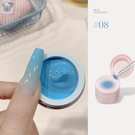 12 Colors Nail Polish Patting Glue Pink Color Nail Art Air Cushion Glue High Saturation Gypsum Painting Glue for DIY Home Salon
