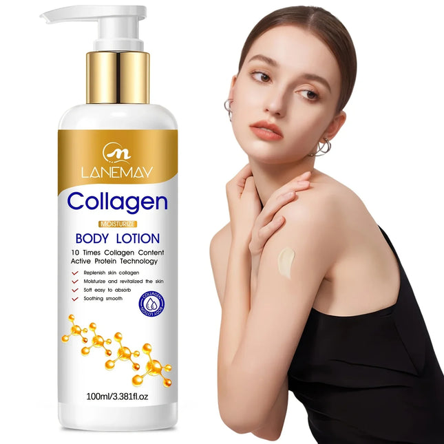 Collagen Moisturizing Body Lotion - Moisturizes Dry and Dehydrated Skin, Lightweight & Non-Greasy for Skin