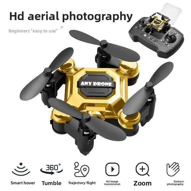 Mini Folding Mosquito Drone with Aerial Camera, Remote Control Helicopter Toy for Students Kids