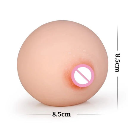 Realistic TPE Breast Masturbator 260g Portable Boob Ball Male Pocket Pussy - Lifelike Titjob & Vaginal Sex Toy for Men Adult 18+