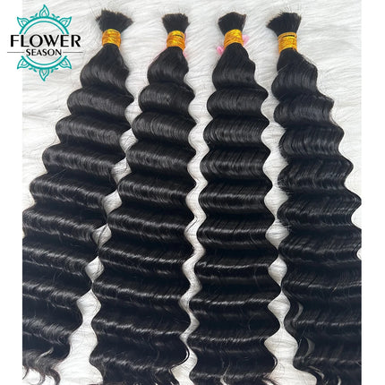Bulk Human Hair for Braiding #4 #30 Color Blonde Human Hair Bulk No Weft Braids Hair Extensions for Women 1/3/4pcs /lot