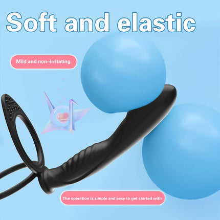 Double Penetration Anal Plug Vibrator Dildo Cock Ring Butt Plug For Men Strap On Penis Vagina Plug Adult Sex Toys For Couples