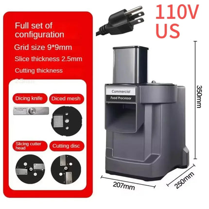 110V/220V Commercial Vegetable Chopper 3 in1 Multifunctional Electric Cutting Machine Carrot Potato Slice Shred Diced Processor