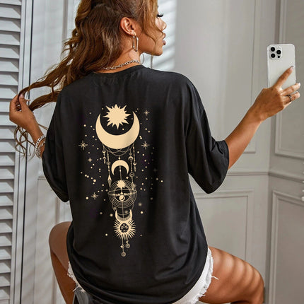 New Fashionable Casual T-shirt Clothing Simple Round Neck Short Sleeve Women's Top Loose Printed T-shirt