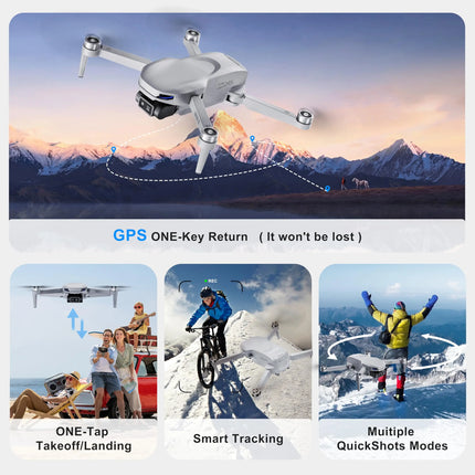 Drone with Camera for Adults, 2K EIS GPS Foldable FPV Quadcopter with Auto Return, One-Key Take Off/Landing, Follow Me, Optical Flow, Speed Adjustment, 5G FPV Transmission, 2 Batteries, Gift for Teens