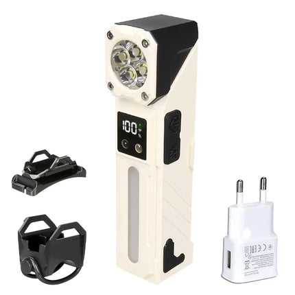 High Power LED Handheld EDC Flashlight Rechargeable Pocket Portable RGB Torch with Magnet Outdoor Camping Fishing Clip Light