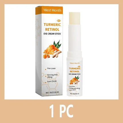 Turmeric eye cream stick nourishes the skin's eye bags and dark circles, brightens the skin around the eyes
