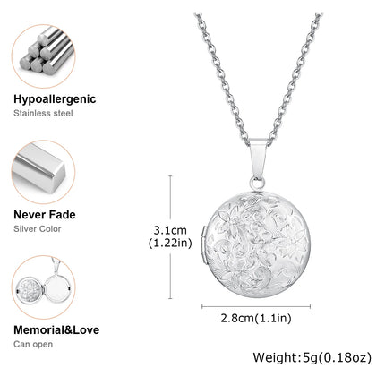 Vnox Light Heart Locket Pendants for Women Men Openable Photo Frame Glossy Stainless Steel Necklaces Family Love Collar