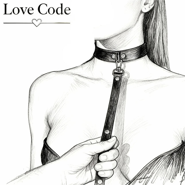 Exotic BDSM Slave Bondage Accessories Leather Collar with Leash Belt Choker Necklace Animal Pet Accessories Adjustable Black