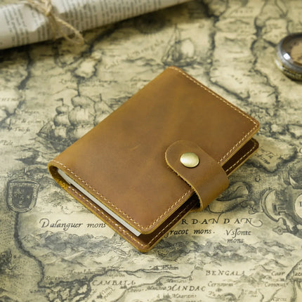 Vintage Leather Journals Cover Handmade Pocket Notebook Diary with Pen Holder Writing Notepad for Office School & Travel Journal