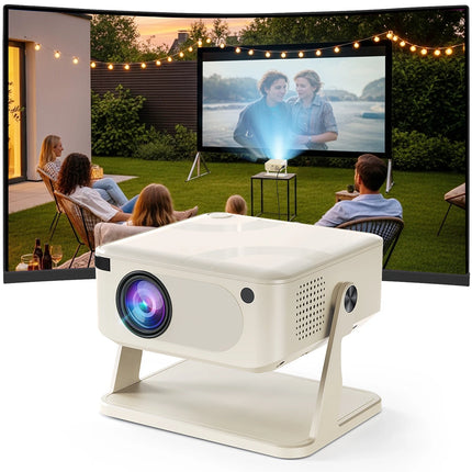 Mini Projector 1080P HD 280 ANSI, Portable Movie Projector 1GB 8GB Android 10 Cinema Projector with Wifi6 BT5.2,For Outdoor Home