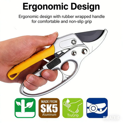 Professional Alloy Steel Pruning Shears for Garden Flower Tree Thick Branch Cutting