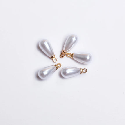 5Pcs/bag 10/14/16/18mm White Imitation Pearl Water Drop Pendant DIY Earrings Necklace Bracelet Brooch Jewelry Makings