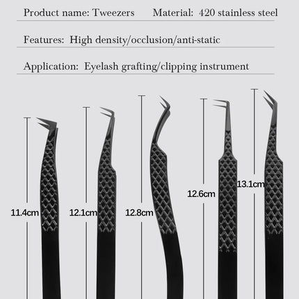 NEW 1pc Anti-static Right Angled & Curved Tweezers for Eyelash Extensions & Eyebrow Isolation Nano Precise Lash Tweezers Tool