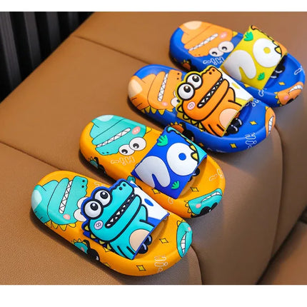 Cartoon Dinosaur Children Slippers Boy Girls Casual Shoes Flat Beach Water Shoes Indoor Soft Kids Cute Flip Flops for Boy Girl
