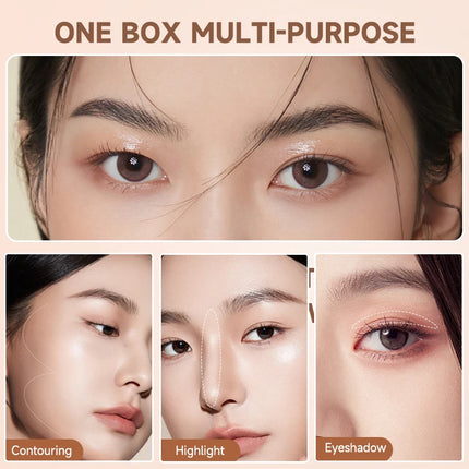 3 Colors Eyebrow Powder Palette - Matte, Smudge-Free Long-Lasting Makeup, Waterproof Long-Lasting,Natural 3D Eyebrow Look