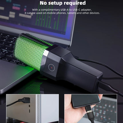 Gaming Computer Professional Condenser Microphone Mic PC Laptop USB Wired Live Streaming Podcast Studio Mike Kit Gamer Karaoke