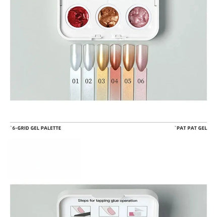 6 Colors Cushion Gradient Painting Gel Pink Ombre Patting Gel Polish UV/LED Blush Blooming Aura Manicure Gel Nail Polish Tools