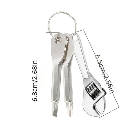 3-piece mini portable screwdriver set, multifunctional mini wrench keychain - suitable for bicycle and motorcycle repair tools