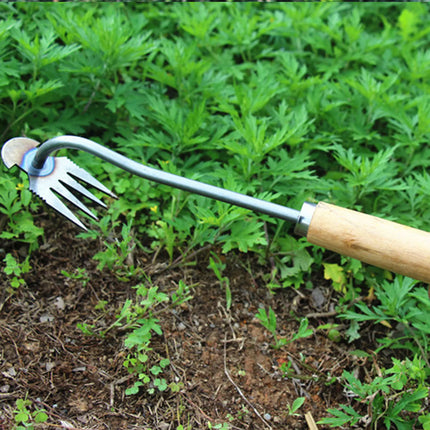 1Pcs Stainless Steel Weed Puller Sharp Tines Grass Rooting Weeding Tool for Yard Lawn and Farm Supply Home Yard Garden Tools