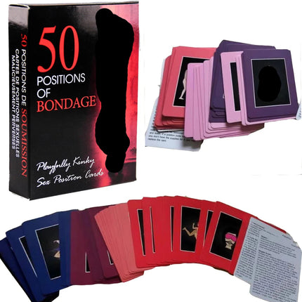 Couple Sex Games Sexual Position Cards 50 BDSM Bondage Restraint Cards SM Adult Games Bedroom Commands Luminous Dice Sex Cards