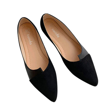 Women Shoes Fashion Splice Mule Flats Pointed Toe Ballerina Ballet Flat Shoe Zapatos Casual Slip On Shoes Mujer Loafers
