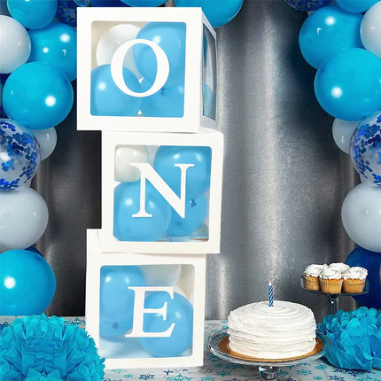 Letter Balloon Box First 1st Birthday Party Decorations Baby Shower One Year Old Birthday Box Decoration Wedding Party Supplies