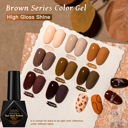 10ml Coffee Brown Gel Nail Polish HEMA TPO FREE Semi Permanent Soak Off UV Gel Varnish Nail Art Decoration Design Nail Supplies